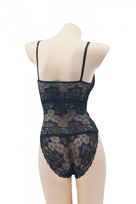 Body sexy cu dantela brodata 742negru [2]