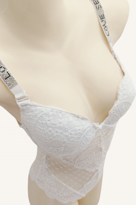 Body sexy cu dantela brodata BD1467alb [2]