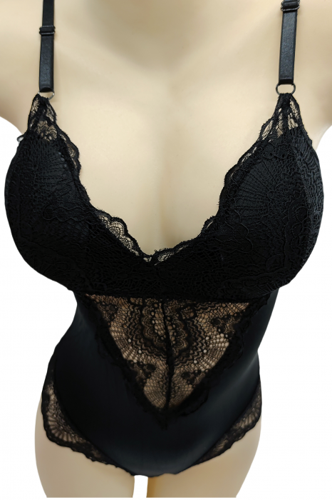 Body sexy cu dantela brodata BD1547negru [6]