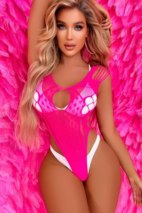Body sexy cu decupaje tip plasa YD-9180roz [2]