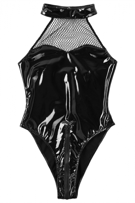 Body sexy din vinil elastic cu aspect lucios si fermoar MDD-8157 [4]