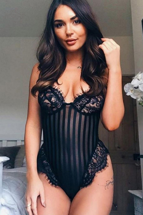 Body sexy semitransparent cu accente de dantela YMR-2016negru [2]