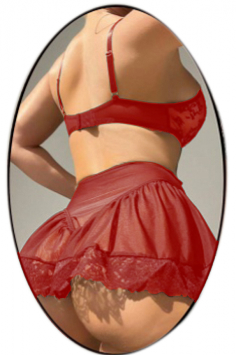 Body sexy tip rochita din plasa fina si insertii dantela TY-PU87rosu [2]