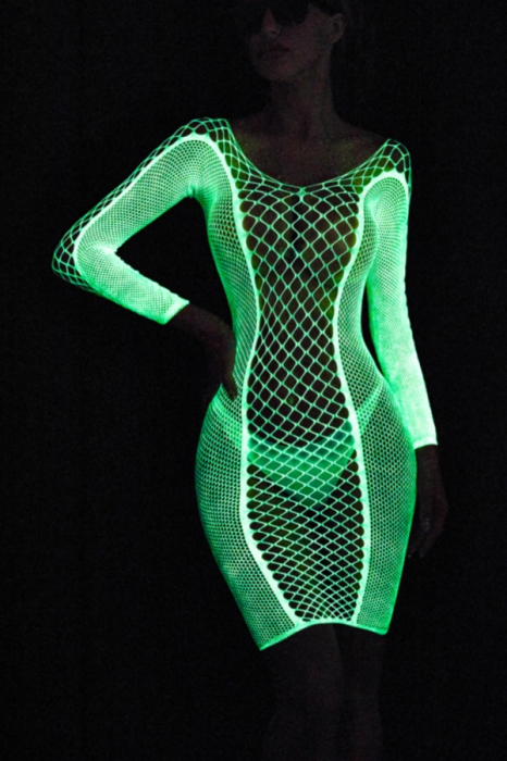Bodystocking sexy fluorescent tip rochita din plasa fina DLS-YG08 [2]