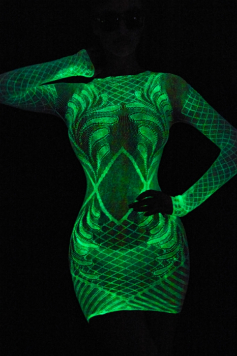 Bodystocking sexy fluorescent tip rochita din plasa fina DLS-YG09 [2]