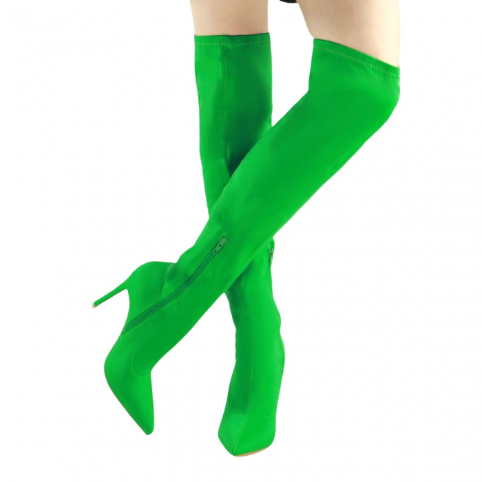 Cizme lungi cu toc NN58verde [1]