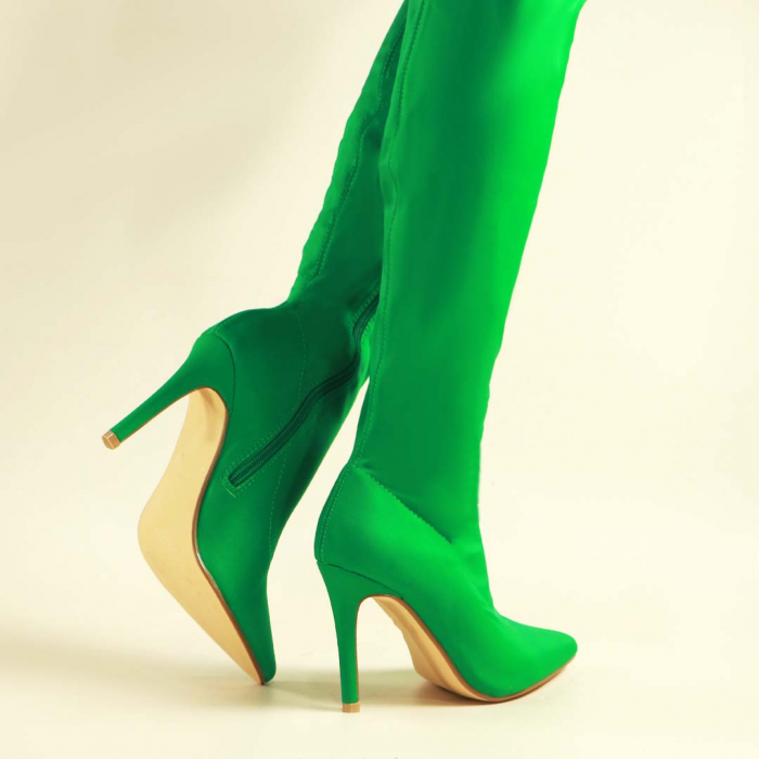 Cizme lungi cu toc NN58verde [3]
