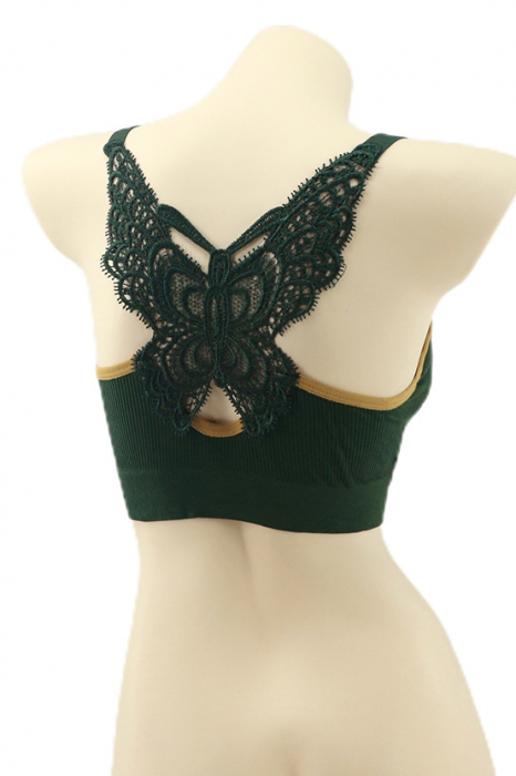 Bustiera cu broderie la spate YAN-8999verde [2]