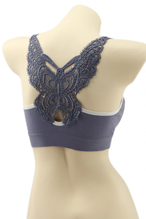 Bustiera cu broderie la spate YAN-8999albastru [2]