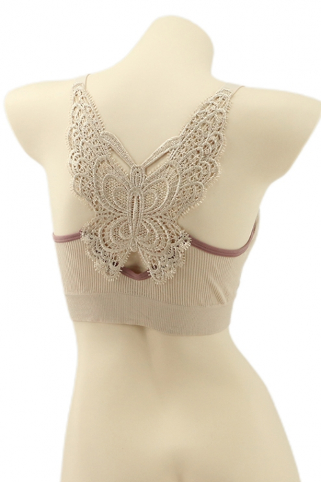 Bustiera cu broderie la spate YAN-8999bej [2]