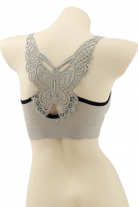 Bustiera cu broderie la spate YAN-8999gri [2]