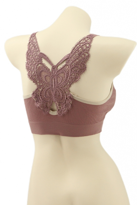 Bustiera cu broderie la spate YAN-8999roz [2]