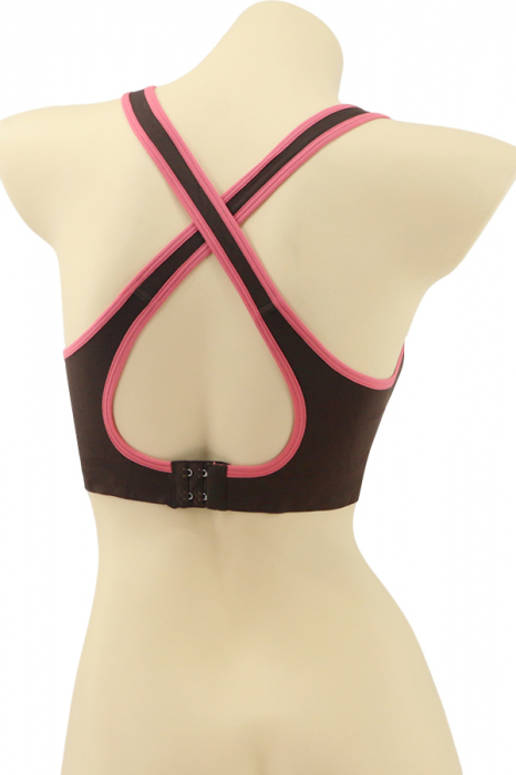 Bustiera sport cu bretele incrucisate la spate MG-B062maro [2]