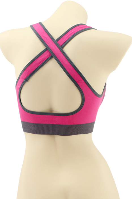 Bustiera sport cu bretele incrucisate la spate MG-D169fucsia [2]
