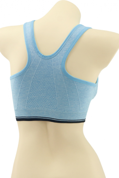 Bustiera sport cu fermoar in fata MG-JS007albastru [2]