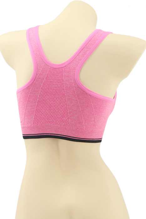 Bustiera sport cu fermoar in fata MG-JS007roz [2]