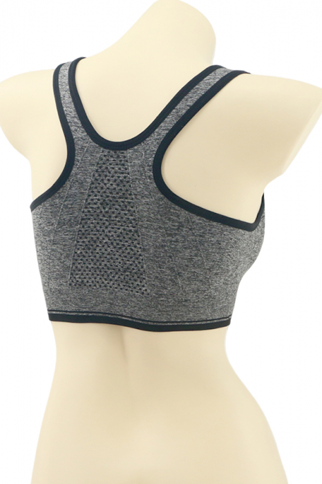 Bustiera sport cu fermoar in fata MG-JS007negru [2]