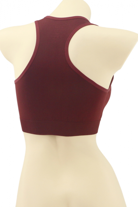 Bustiera sport cu fermoar in fata MG-SSW0189visiniu [2]