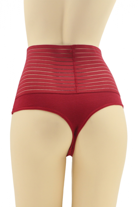 Chilot tanga modelator cu talie inalta WS-SF66985visiniu [2]