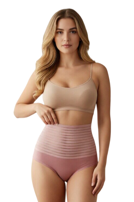 Chilot tanga modelator cu talie inalta WS-SF66985roz inchis [4]