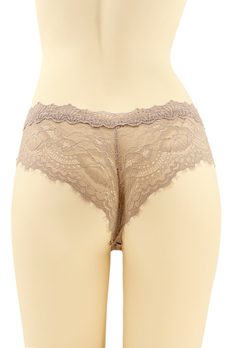 Chiloti brazilieni cu dantela brodata CT-Q8055maro [2]