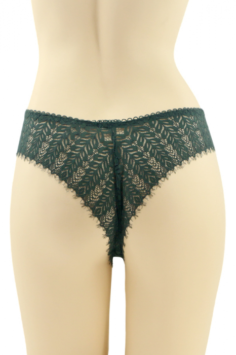 Chiloti brazilieni cu dantela brodata CT-Q8153verde [2]