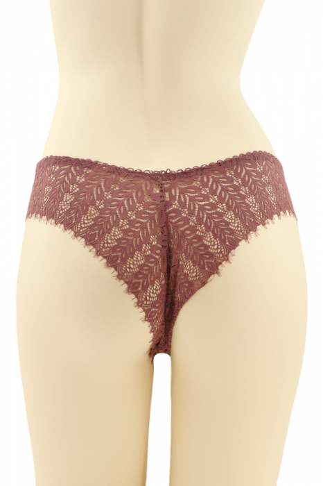 Chiloti brazilieni cu dantela brodata CT-Q8153visiniu [2]