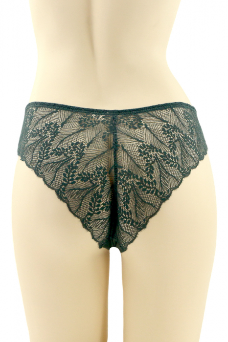 Chiloti brazilieni cu dantela brodata CT-Q8195verde [2]