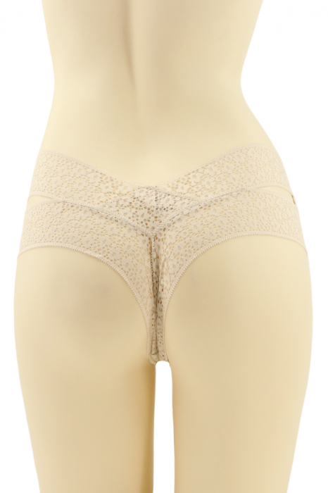 Chiloti brazilieni cu dantela brodata CT-Q8197bej [2]