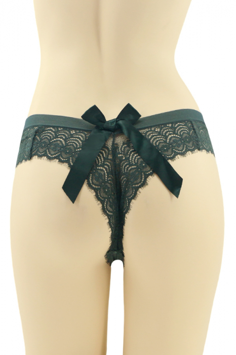 Chiloti brazilieni cu dantela brodata si funda CT-Q8150verde [2]