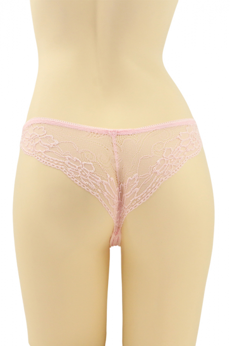 Chiloti brazilieni cu dantela brodata si funda MG-P3168roz [2]
