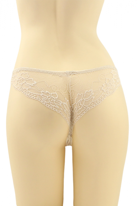 Chiloti brazilieni cu dantela brodata si funda MG-P3168bej [2]