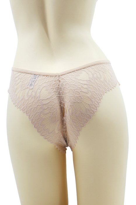 Chiloti brazilieni cu dantela si fundita 37025crem [3]