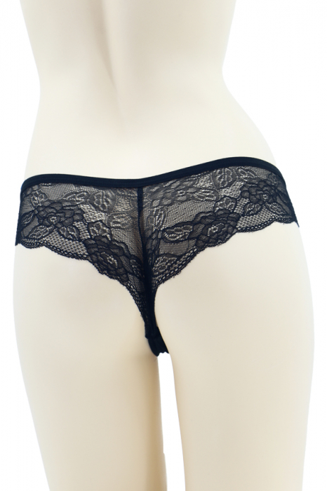 Chiloti brazilieni cu dantela si fundita 89419negru [2]