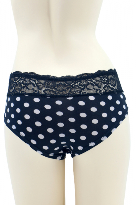 Chiloti clasici cu insertii dantela 44002negru [2]