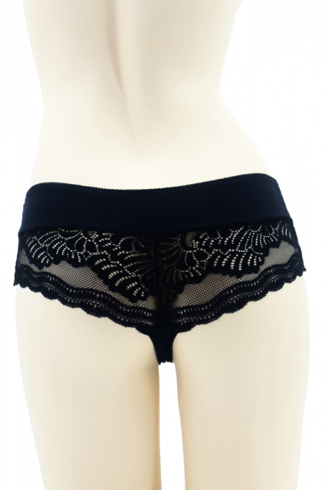 Chiloti brazilieni cu insertii dantela 85-233negru [2]