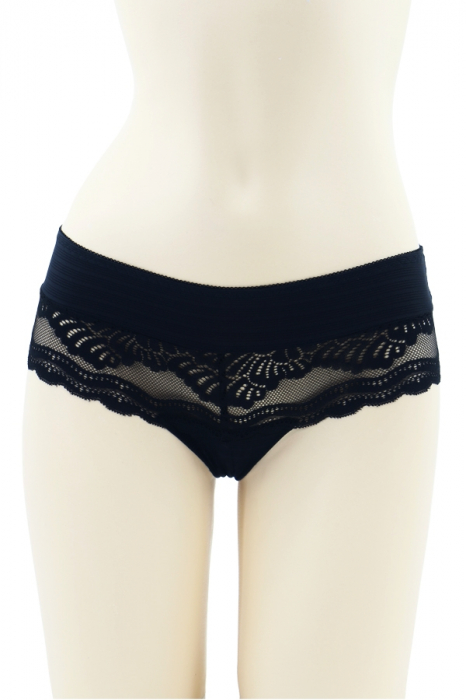 Chiloti brazilieni cu insertii dantela 85-233negru [1]
