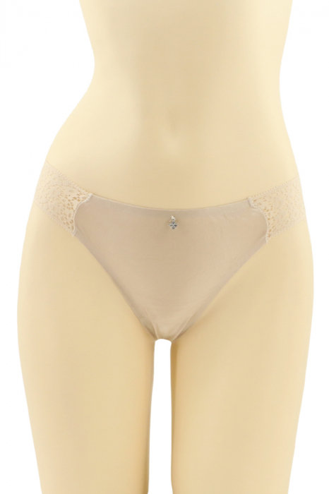 Chiloti tanga cu insertii dantela CT-V2048bej [1]