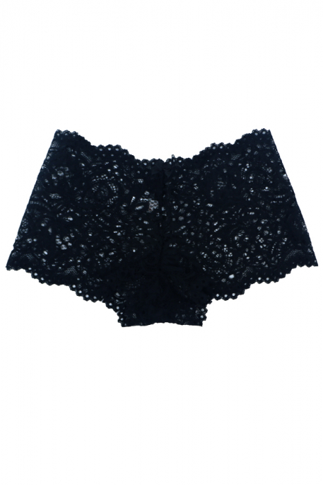 Chiloti clasici cu broderie si funda 2KT101-8negru [4]