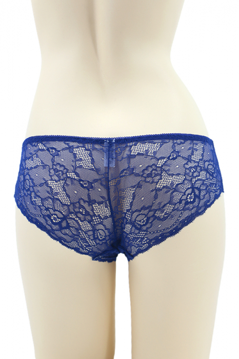 Chiloti clasici cu dantela si funda 31479bleumarin/alb [2]