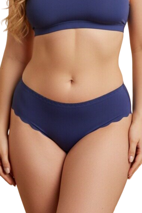 Chiloti clasici lycra cu insertii dantela TANG-A4372bleumarin [7]