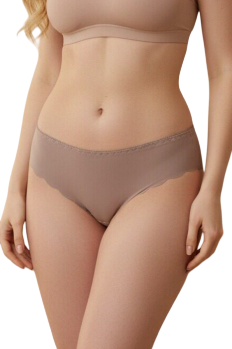 Chiloti clasici lycra cu insertii dantela TANG-A4372maro [4]