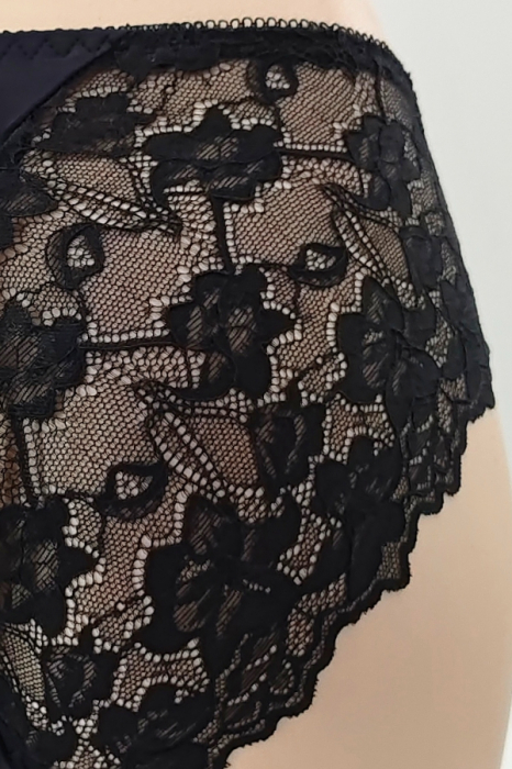 Chiloti clasici lycra cu insertii dantela TANG-A4372negru [3]