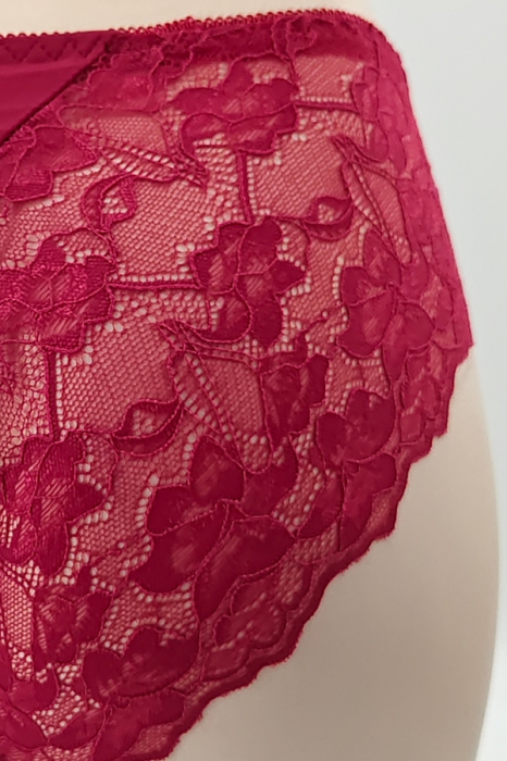 Chiloti clasici lycra cu insertii dantela TANG-A4372visiniu [3]