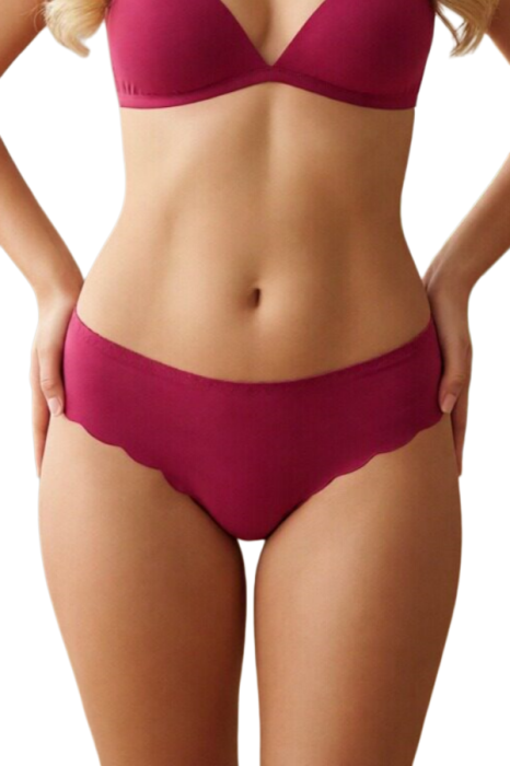 Chiloti clasici lycra cu insertii dantela TANG-A4372visiniu [6]