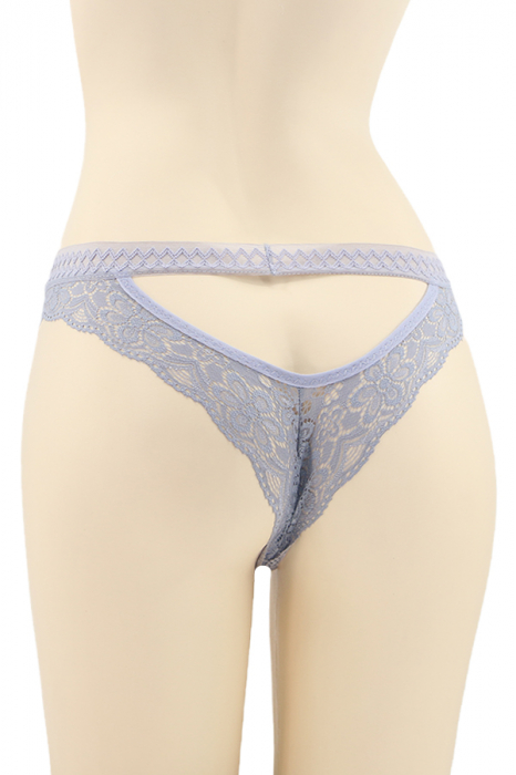 Chiloti sexy brazilieni cu dantela si decupaj in zona feselor DZK-2401gri [2]