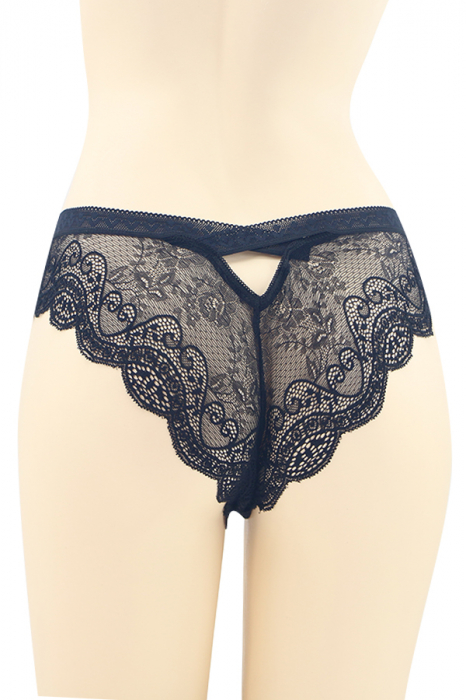 Chiloti sexy brazilieni cu dantela si funda DZK-H0066negru [2]