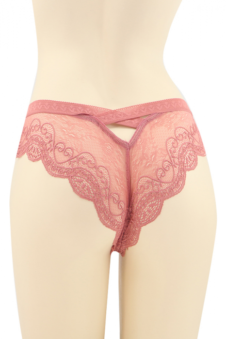 Chiloti sexy brazilieni cu dantela si funda DZK-H0066roz [2]