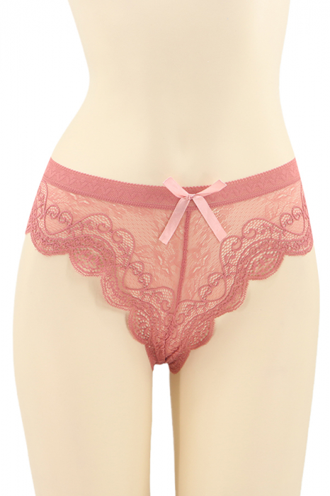 Chiloti sexy brazilieni cu dantela si funda DZK-H0066roz [1]