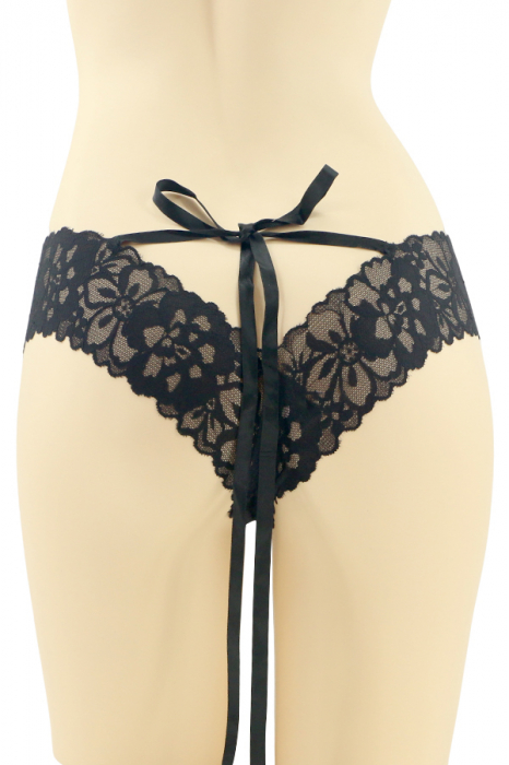 Chiloti sexy brazilieni cu funda si dantela brodata CT-Q8192negru [2]